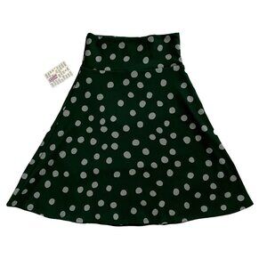 NWT | Lula Roe | Green Polkadots A-Line Skirt | Size: Medium